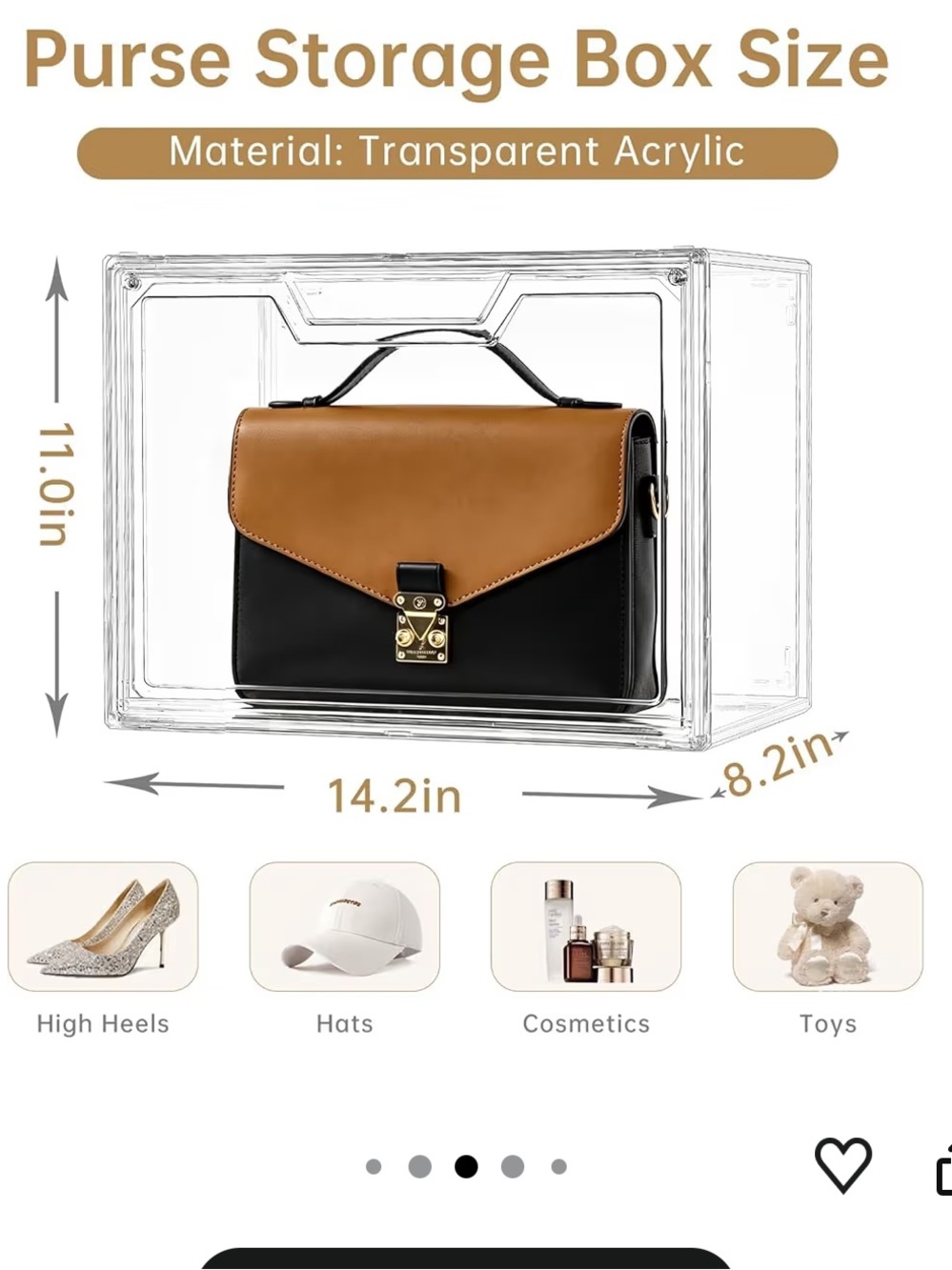 1 Acrylic Purse Storage Box